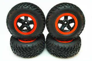 NEW 4 Traxxas Slash Orange/Black Tires/Wheels Robby Gordon Speed Front 