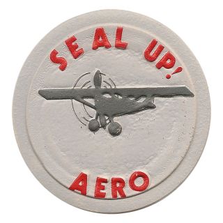 Vintage SE AL UP AERO Piper Airplane Club Leather Jacket Plastic Badge 