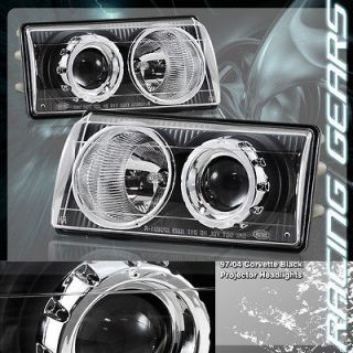   Corvette C5 Euro Black Housing Clear Lens Projector Headlight
