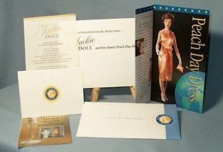 Original COA for Jackie Kennedy Peach Day Dress India Visit Story Card 
