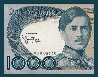 1000 ESCUDOS Banknote PORTUGAL   1982   King PEDRO V   RAILROAD   Pick 