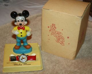   MICKEY MOUSE INGERSOLL WATCH STORE DISPLAY MICKEY FIGURE WATCH BOX
