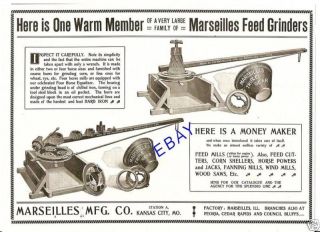1902 MARSEILLES CORN FEED MILL GRINDER AD KANSAS CITY