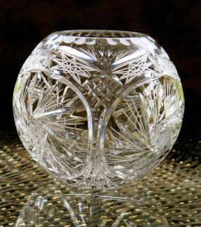 Cut Crystal Bowl Vase KATHERINE STAR/Buzz Saw/ PINWHEEL 6dia/2 