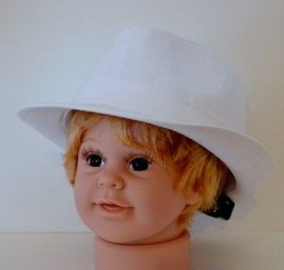 New White Stylish Cool Baby Child Childrens Kids Cotton Fedora Hat Cap 