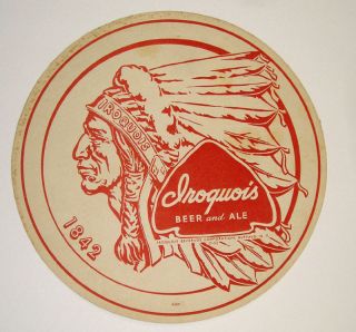 Iroquois Beer Indian 1953 tray liner coaster Buffalo