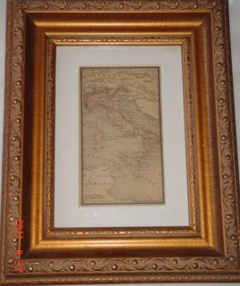 ALDENS MINIATURE HANDY WORLD ATLAS MAP OF ITALY 1887