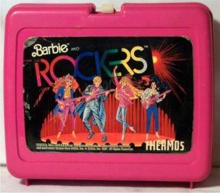 1987 barbie rockers lunch box lunchbox thermos usa time left