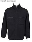 Mens FCUK/French Connection Jumper Zip Tru Black Wool