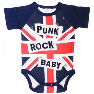   Punk Rock Baby UK Flag Union Jack Infant Toddler Onesie One Piece