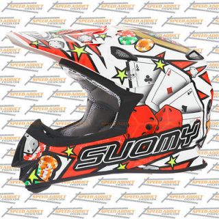 Suomy Mr Jump MX 2013 Jackpot White Dirt Bike Motorcross Helmet Large
