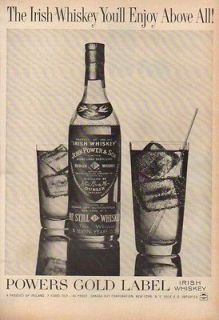 1959 John Powers Irish Whiskey   Dublin Ireland   Vintage 50s Bottle 