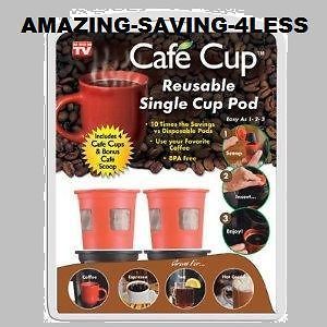 Newly listed Cafe Cups 4 Reusable Single Cup Pod As Seen On Tv Brand 