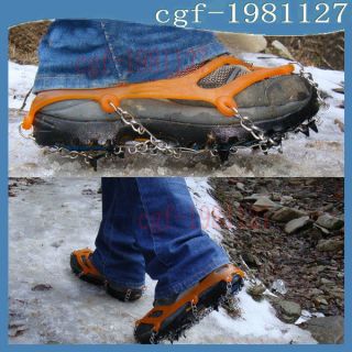 Magic Ice Cleats Shoes Grip Camping Climb Ice Crampon Orange