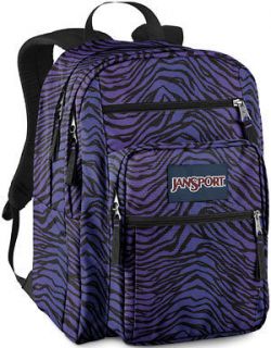 JanSport Big Student Backpack School Daypack Prism Purple Zebra 