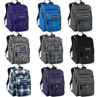 Jansport Big Student Large Backpack Black Grey Purple Zebra Blue Block 