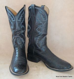 custom handmade black ostrich cowboy boots 9 5a expedited shipping