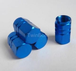 NEW Wheel Tyre Tire Valve Stems Caps Air Dust Covers Auto Blue For 