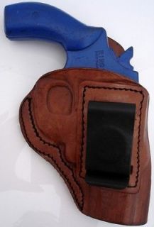 BROWN LEATHER RH IN PANTS IWB HOLSTER for S&W J FRAME REVOLVER 342 642
