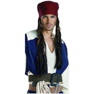 Jack Sparrow Headband with Wig Pirates of the Caribbean Bandana 