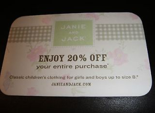 Janie and Jack 20% off coupon exp 12/31/12 online U.S. ONLY READ TERMS
