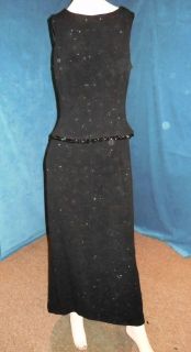 Vintage Black Beaded Scott McClintock Formal Gown Size 12