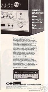 1973 Sansui QRX 6500 Receiver Ad FREE SHIPPING