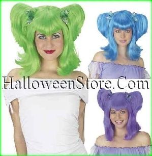 butterfly fairy wig purple club kid pig tails