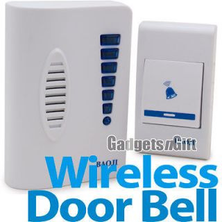 Wireless Door Bell Remote Control Receiver 32 Chime Melodies LED Light 