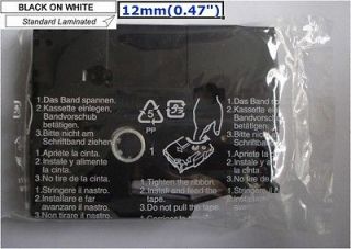 Black on White Label Tape Compatible for Brother TZ 231 TZe 231 P 