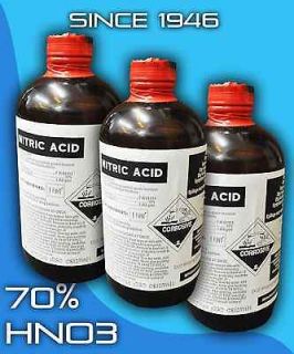 Nitric Acid 70% 6 Pints Electronics CleanRoom Grade Reagent Gold Aqua 