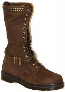 New in Box   DR MARTENS Janice Studded Brown Boots Womens Size Women 