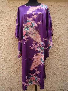 purple white pink green rose red Chinese womens silk bathrobe/gown 