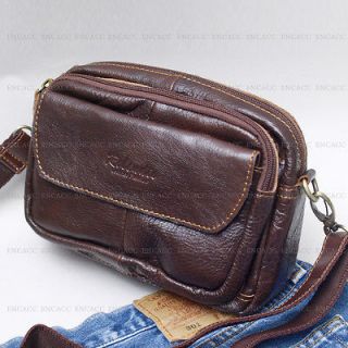 New Leather Mens Business Messenger Shoulder Bag Fanny Waist Packs 