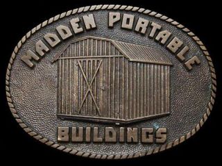 VINTAGE 1970s **MADDEN PORTABLE BUILDINGS** SOLID BRASS BUCKLE   FREE 