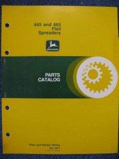John Deere 445 465 Flail Spreader Parts Catalog Manual