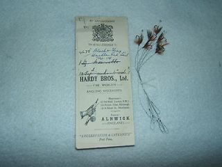 VINTAGE HARDY FLY ENVELOPE WITH BLACK & GRAY WET FLYS PLUS 1 UNKNOWN