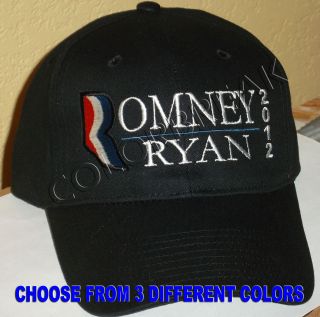 EMBROIDERED RNC 2012 Romney   Ryan Republican President Cap Hat 100% 