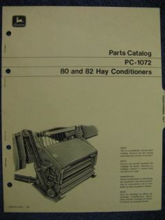 John Deere 80 82 Hay Conditioner for 880 Windrower Parts Catalog 