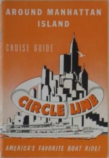 1955 MANHATTAN ISLAND New York City Cruise Guide CIRCLE LINE Map 