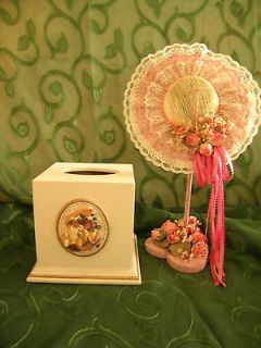 Figi Bella Rosa Tissue Box Victorian Hat Stand Shabby Roses