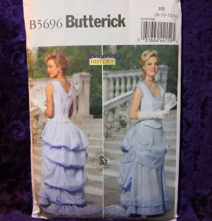 Butterick 5696 Historical Corset Top with Boning Skirt w Bustle 