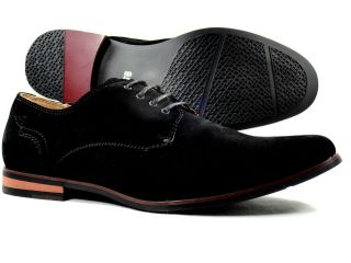 New Mens Dress Shoes Lace Up Oxfords Classic Black Suede Shoes