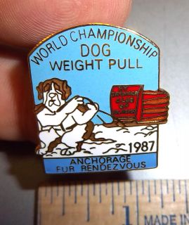 Anchorage Alaska Fur Rondy 1987 Sled dog Weight Pull Tie Tac Lapel 