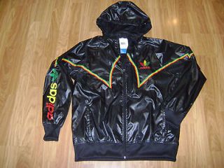   Originals RASTA Windbreaker Hooded Track Jacket Jamaica Coat Sz L