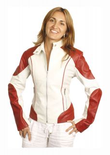 white leather motorcycle jacket in Clothing,  