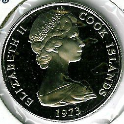 1973 Cook Islands 50 cents proof coin km 6 (s12)
