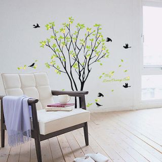 Huge Birds Sing On the Tree Wall Paper Stickers Decor Art Removable 90 