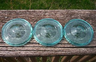 LOT Aqua Blue Glass Canning Jar Lids Wire Bail/Bale Canning Jar Ball 