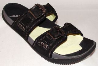 earth tia black leather slides sandals kalso tech 10 11